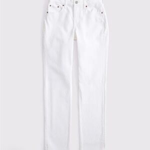 Abercrombie Curve Love Mid Rise 90s Straight Jeans White New With Tags